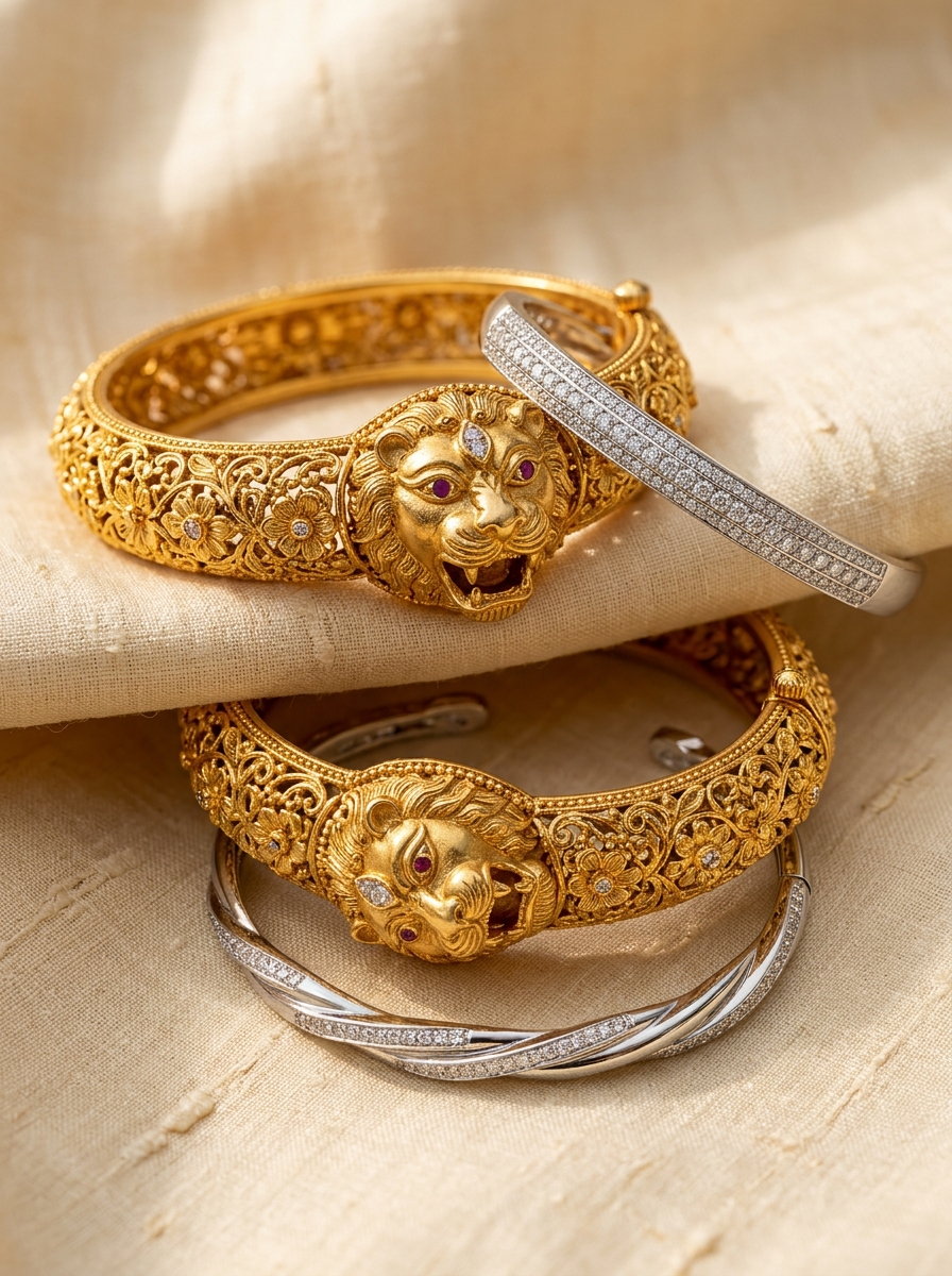 Statement Kada - Handcrafted Aarna Jewellery